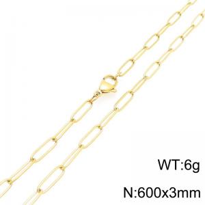 Stainless Steel Square Chain Necklace Gold Silver Color - KN292370-ZG