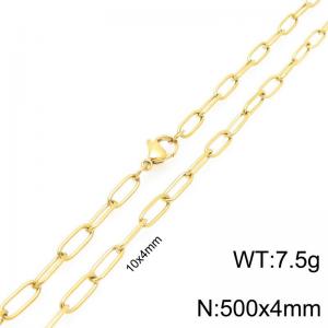 Stainless Steel Square Chain Necklace Gold Silver Color 10x4mm - KN292376-ZG