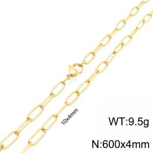Stainless Steel Square Chain Necklace Gold Silver Color 10x4mm - KN292378-ZG
