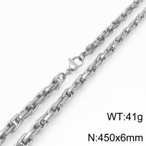 Interlinked Chain Stainless Steel Necklace Gold Silver Color - KN292387-Z