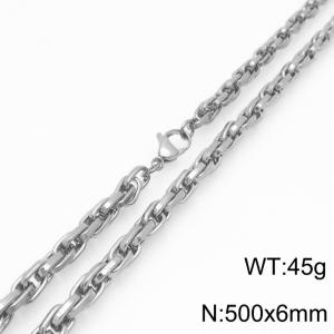 Interlinked Chain Stainless Steel Necklace Gold Silver Color - KN292388-Z