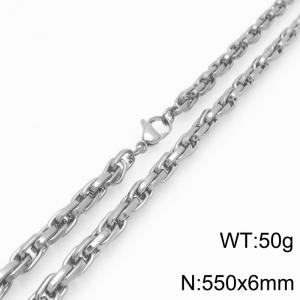 Interlinked Chain Stainless Steel Necklace Gold Silver Color - KN292389-Z