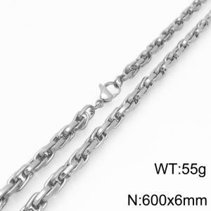Interlinked Chain Stainless Steel Necklace Gold Silver Color - KN292390-Z