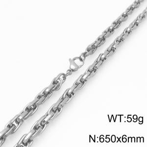 Interlinked Chain Stainless Steel Necklace Gold Silver Color - KN292391-Z