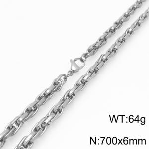 Interlinked Chain Stainless Steel Necklace Gold Silver Color - KN292392-Z