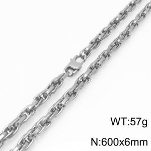 Interlinked Chain Stainless Steel Necklace Gold Silver Color - KN292402-Z