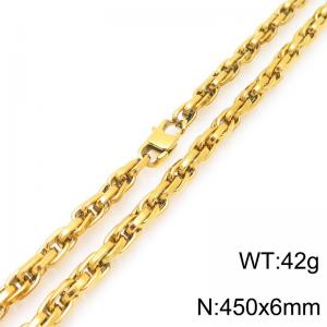 Interlinked Chain Stainless Steel Necklace Gold Silver Color - KN292405-Z