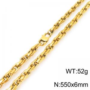 Interlinked Chain Stainless Steel Necklace Gold Silver Color - KN292407-Z