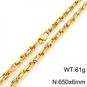 Interlinked Chain Stainless Steel Necklace Gold Silver Color - KN292409-Z