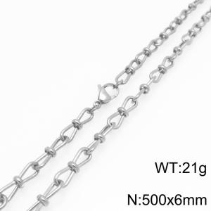 Fashion Stainless Steel Knot Chain Necklace Gold Silver Color - KN292412-Z