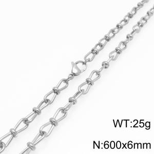 Fashion Stainless Steel Knot Chain Necklace Gold Silver Color - KN292414-Z
