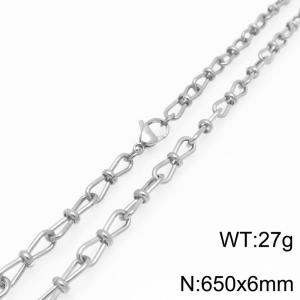 Fashion Stainless Steel Knot Chain Necklace Gold Silver Color - KN292415-Z