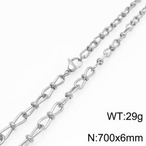 Fashion Stainless Steel Knot Chain Necklace Gold Silver Color - KN292416-Z