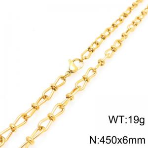Fashion Stainless Steel Knot Chain Necklace Gold Silver Color - KN292417-Z