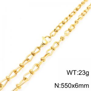 Fashion Stainless Steel Knot Chain Necklace Gold Silver Color - KN292419-Z