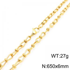 Fashion Stainless Steel Knot Chain Necklace Gold Silver Color - KN292421-Z
