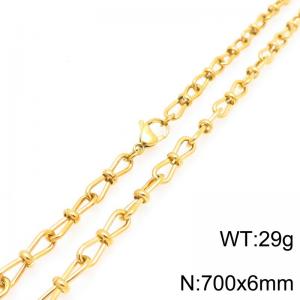 Fashion Stainless Steel Knot Chain Necklace Gold Silver Color - KN292422-Z