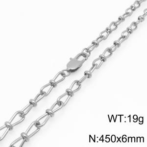 Fashion Stainless Steel Knot Chain Necklace Gold Silver Color - KN292423-Z