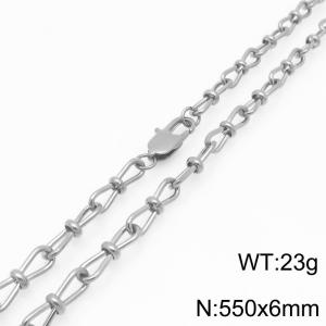 Fashion Stainless Steel Knot Chain Necklace Gold Silver Color - KN292425-Z