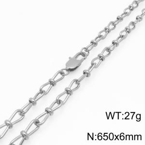 Fashion Stainless Steel Knot Chain Necklace Gold Silver Color - KN292427-Z