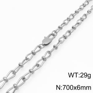 Fashion Stainless Steel Knot Chain Necklace Gold Silver Color - KN292428-Z