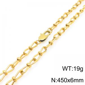 Fashion Stainless Steel Knot Chain Necklace Gold Silver Color - KN292429-Z