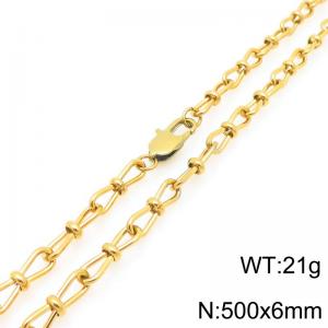 Fashion Stainless Steel Knot Chain Necklace Gold Silver Color - KN292430-Z