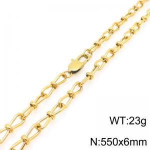 Fashion Stainless Steel Knot Chain Necklace Gold Silver Color - KN292431-Z