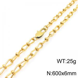 Fashion Stainless Steel Knot Chain Necklace Gold Silver Color - KN292432-Z