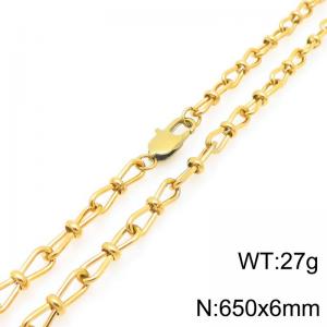 Fashion Stainless Steel Knot Chain Necklace Gold Silver Color - KN292433-Z