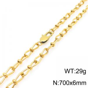 Fashion Stainless Steel Knot Chain Necklace Gold Silver Color - KN292434-Z