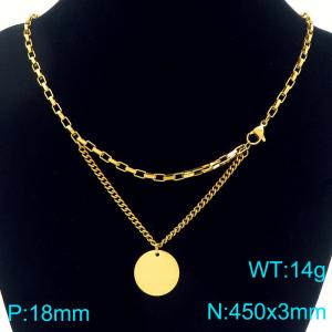 SS Gold-Plating Necklace - KN292567-Z