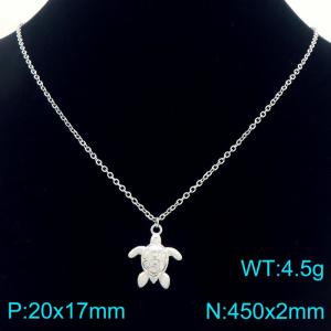 Fashionable ocean style stainless steel turtle necklace - KN292589-Z