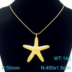 Fashionable ocean style stainless steel starfish necklace - KN292612-Z