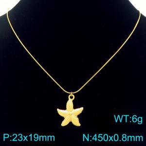 Fashionable ocean style stainless steel starfish necklace - KN292618-Z