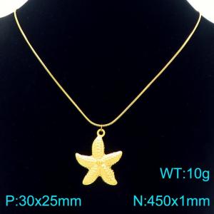 Fashionable ocean style stainless steel starfish necklace - KN292620-Z