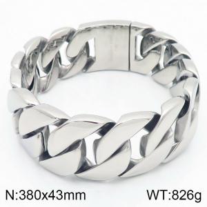380mm Wholesale High Quality 316L Stainless Steel Necklaces Jewelry Chunky Curb Cuban Chain  Necklace Men - KN292621-KJX