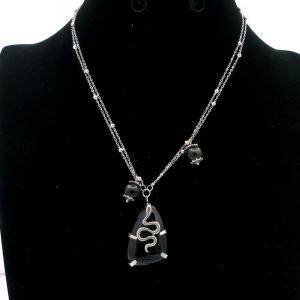 Stainless Steel Stone Necklace - KN292635-FA
