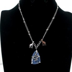Stainless Steel Stone Necklace - KN292636-FA