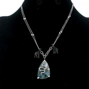 Stainless Steel Stone Necklace - KN292638-FA