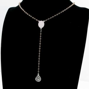 Stainless Steel Rosary Necklace - KN292668-HDJ