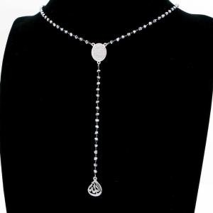 Stainless Steel Rosary Necklace - KN292670-HDJ