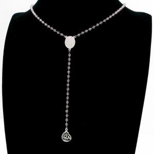 Stainless Steel Rosary Necklace - KN292671-HDJ