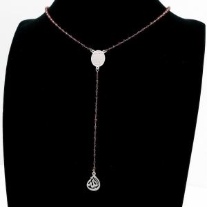 Stainless Steel Rosary Necklace - KN292672-HDJ