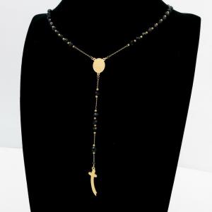 Stainless Steel Rosary Necklace - KN292675-HDJ