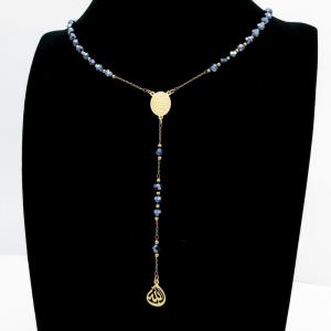 Stainless Steel Rosary Necklace - KN292677-HDJ