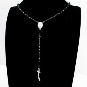 Stainless Steel Rosary Necklace - KN292679-HDJ