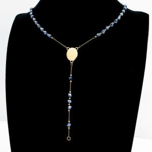 Stainless Steel Rosary Necklace - KN292688-HDJ