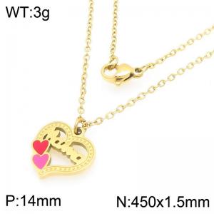 Stainless Steel Mama Colored Love Necklace Mother's Day Gift - KN292733-Z