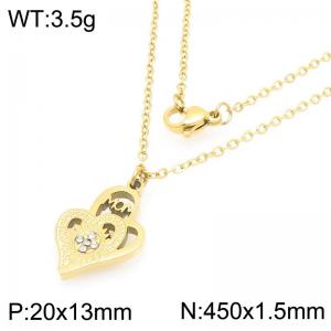 Stainless steel MOM heart-shaped diamond necklace Mother's Day gift - KN292734-Z